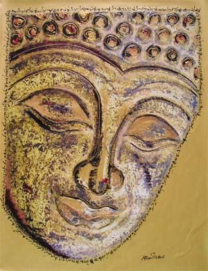 Gold Buddha head paint