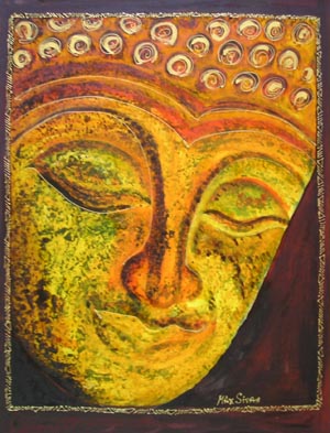 Green Buddha paint