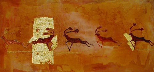 Prehistoric painting of reindeer from the Altamira Cave no. 2