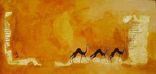 Prehistoric camels paint