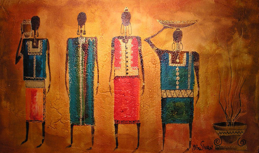 Paint of African women  working