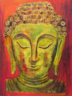 Gold and Red Buddha paint